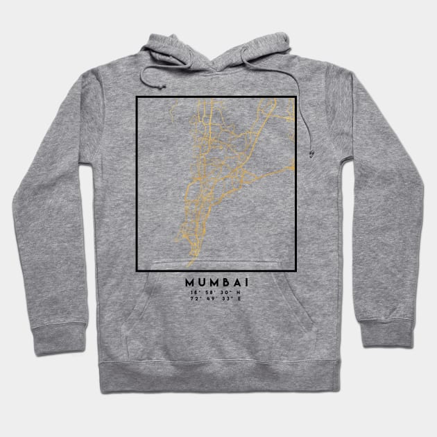 MUMBAI INDIA CITY STREET MAP ART Hoodie by deificusArt